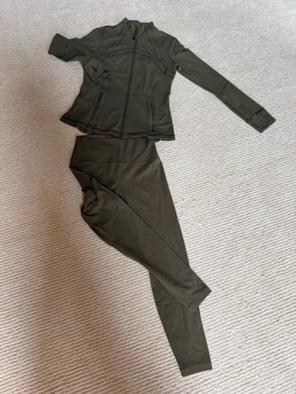 lululemon athletica Olive Green Zip Jacket & High-Waist Leggings Set - Picture 9 of 9